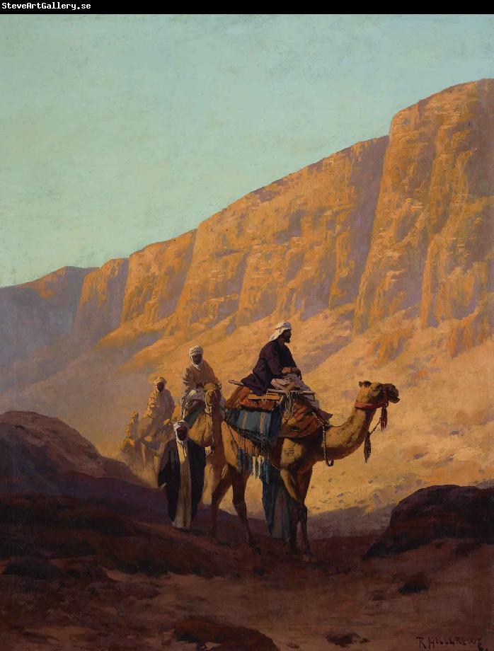 Rudolf Wiegmann Caravan passing through a wadi